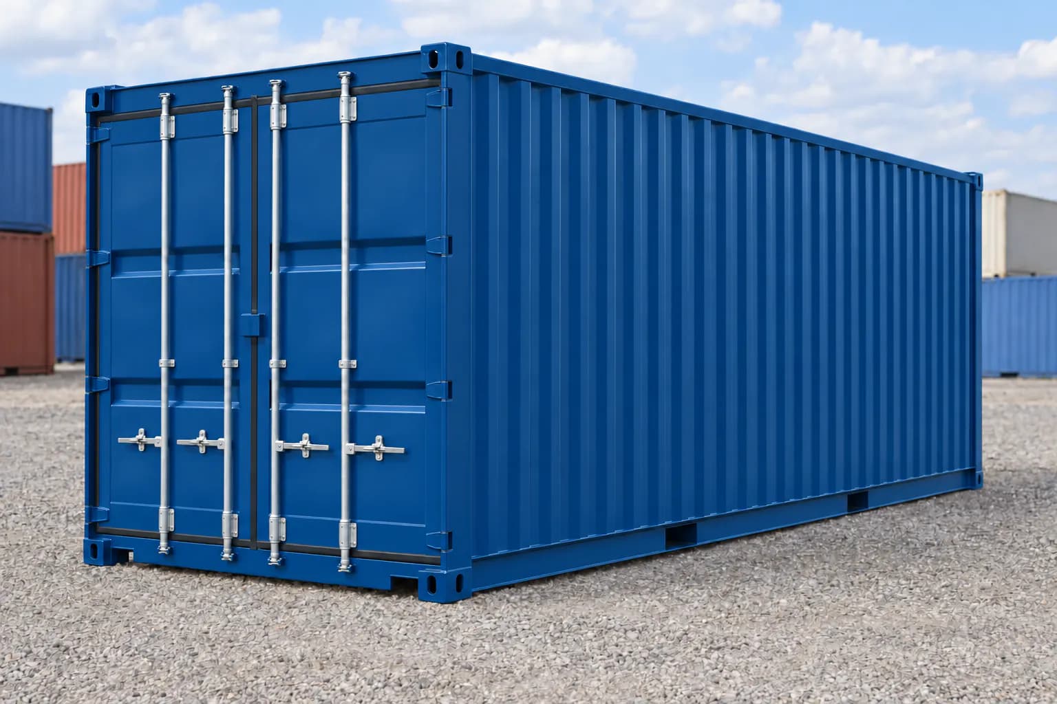 Contenedor marítimo 20 pies Dry nuevo azul genciana RAL 5010
